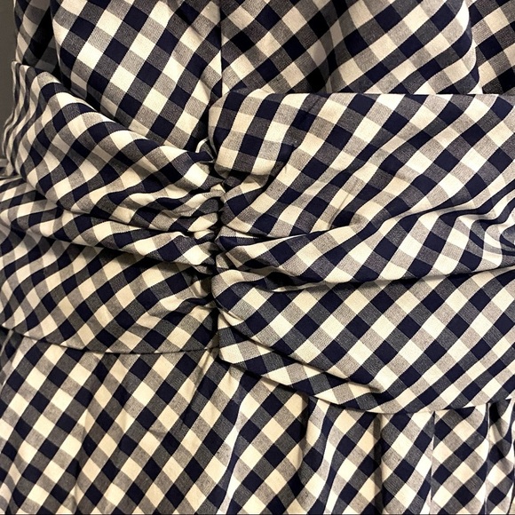 Ann Klein Mini‎ Check Print Midi Dress Blue White Size Large - Picture 7 of 12